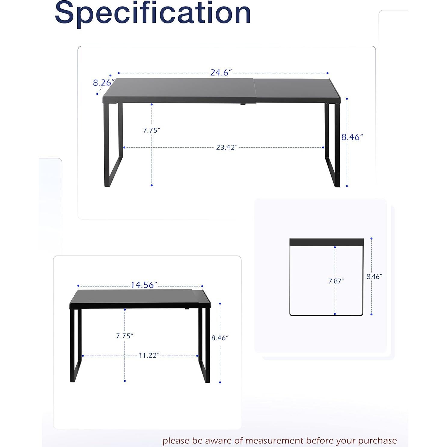 Estante Expandible de Gabinete Nxconsu Negro 21x36.9-62.5cm