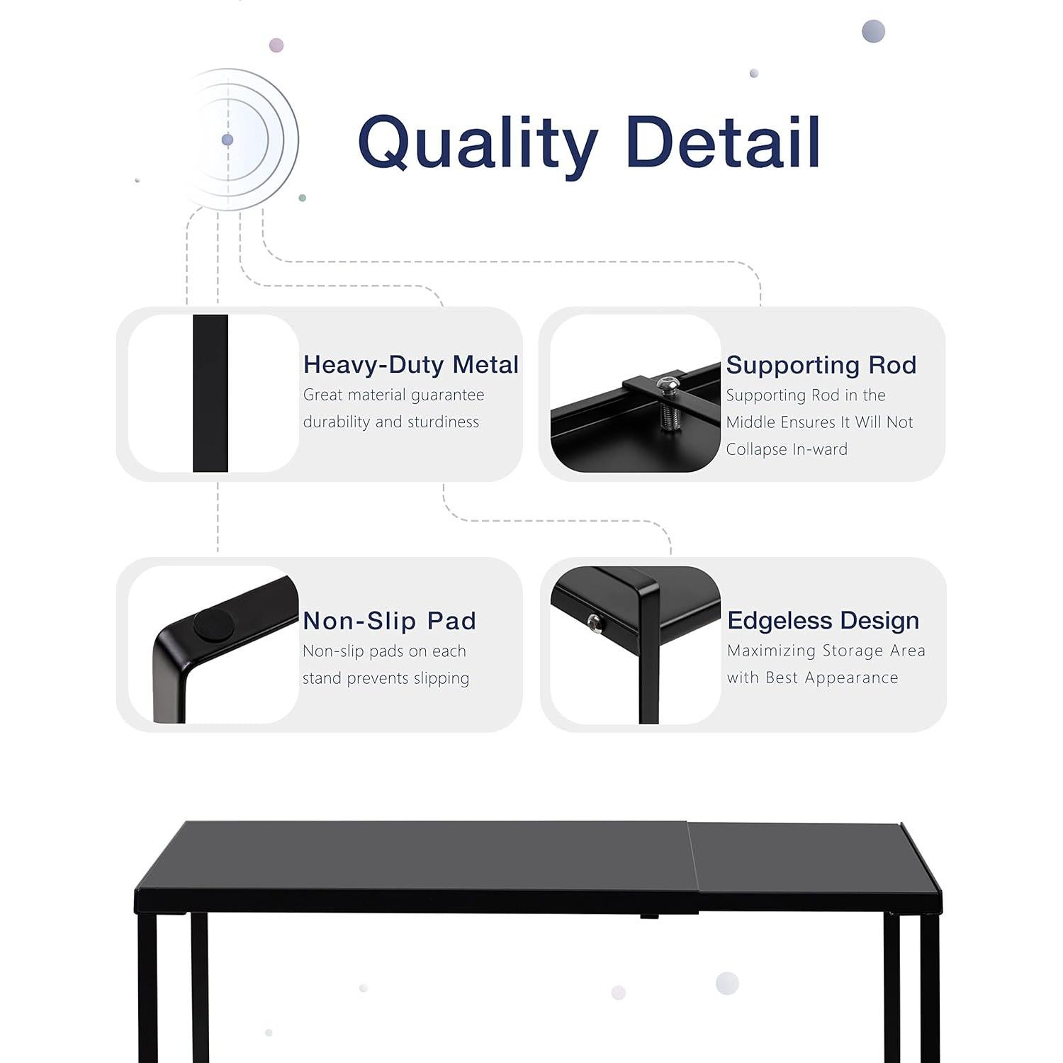 Estante Expandible de Gabinete Nxconsu Negro 21x36.9-62.5cm