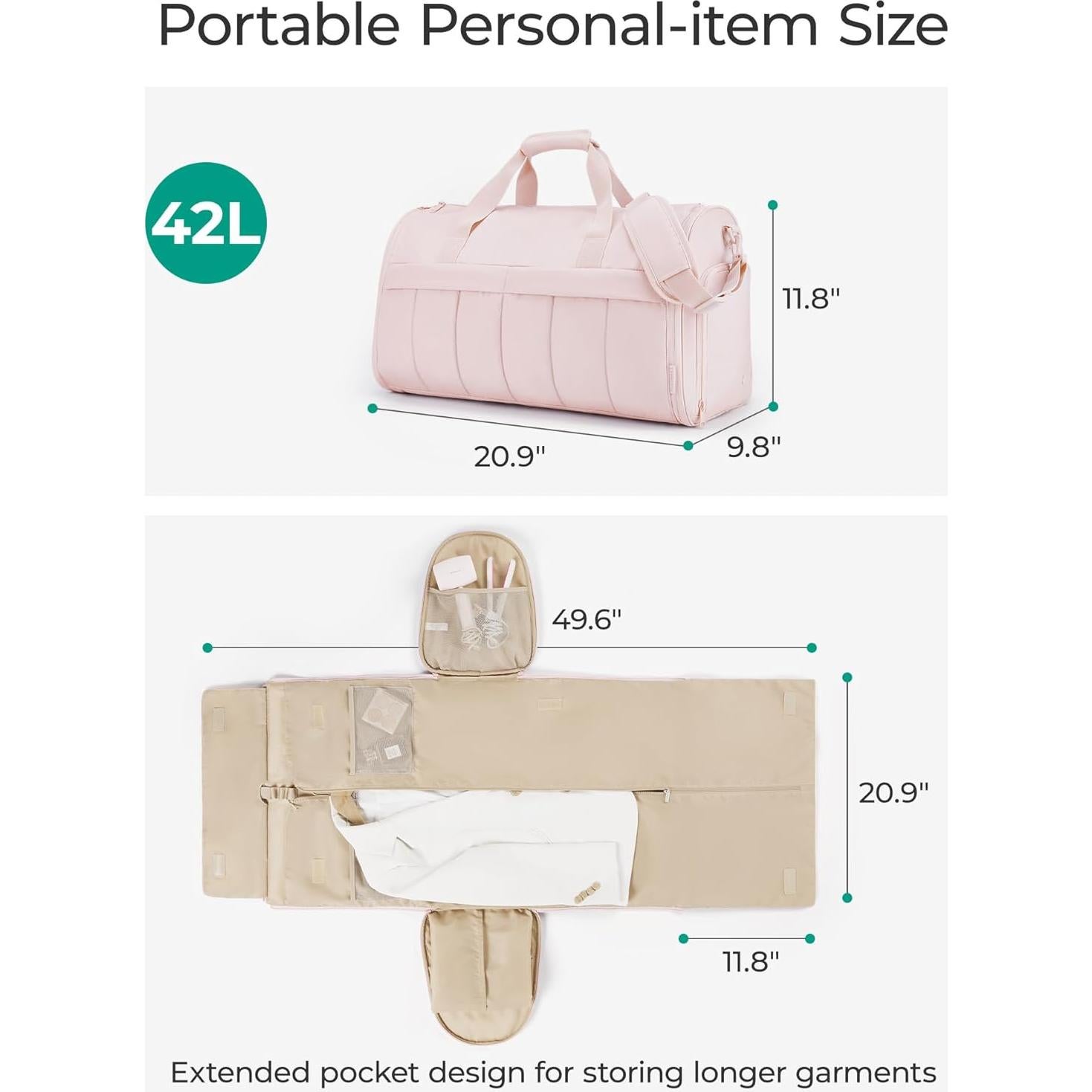 Bolsa de Ropa Duffle BAGSMART 2 en 1 Unisex Negra