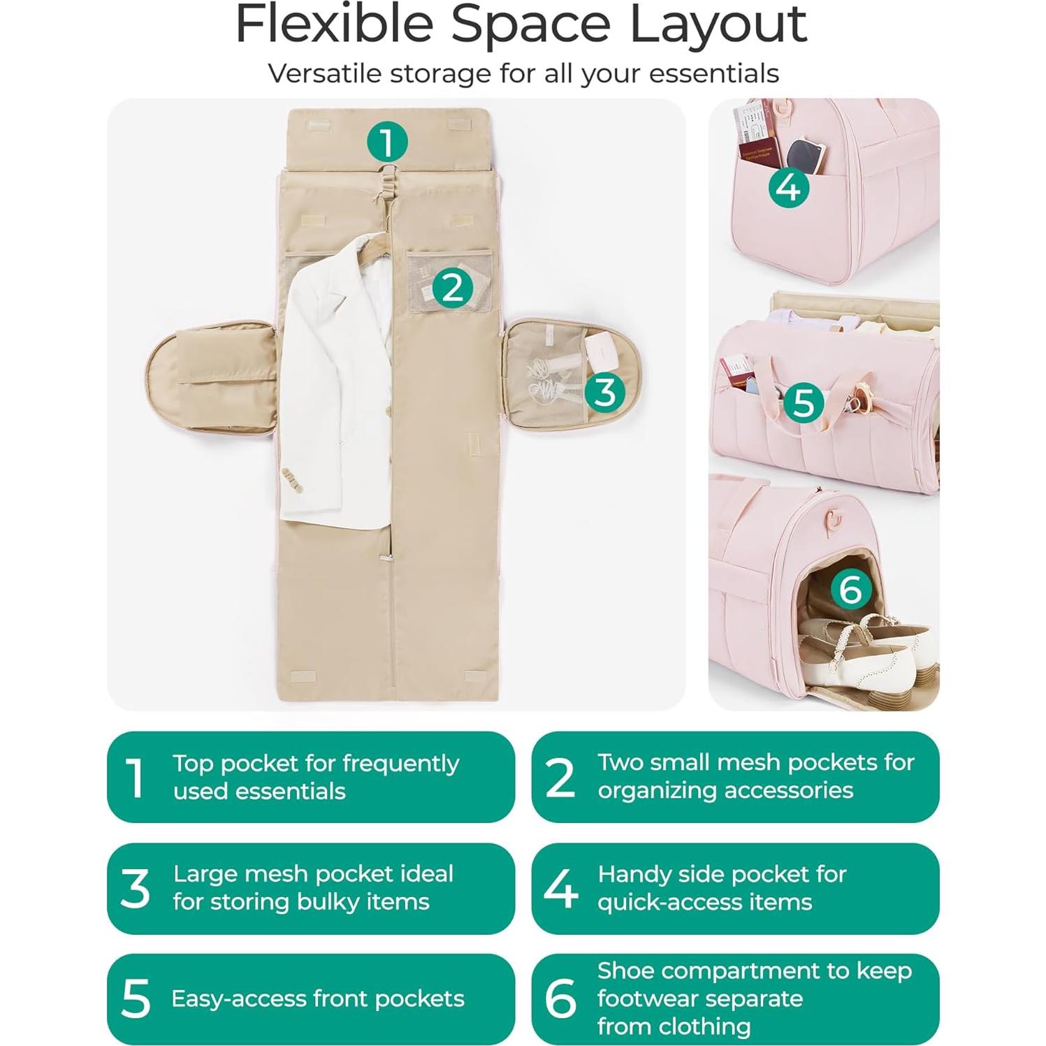 Bolsa de Ropa Duffle BAGSMART 2 en 1 Unisex Negra