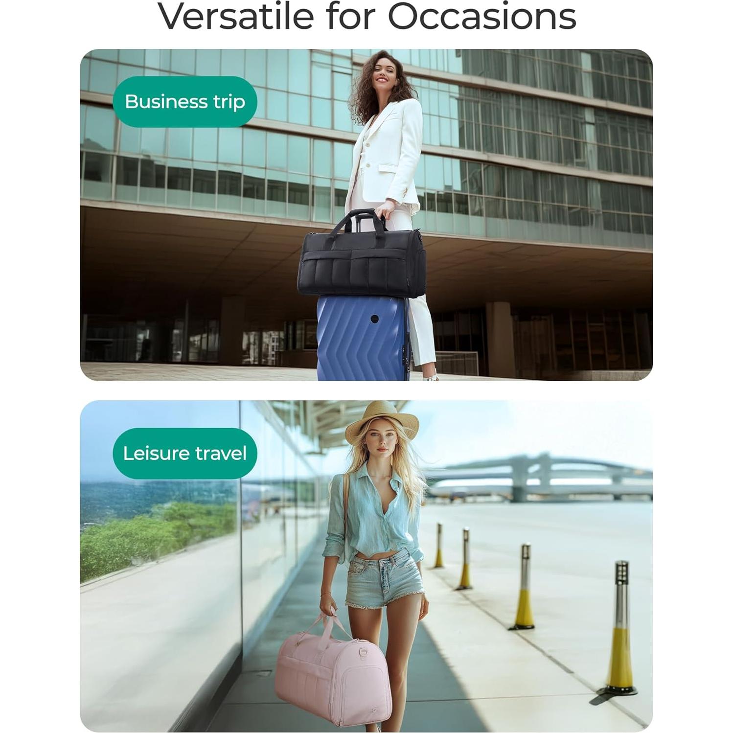 Bolsa de Ropa Duffle BAGSMART 2 en 1 Unisex Negra