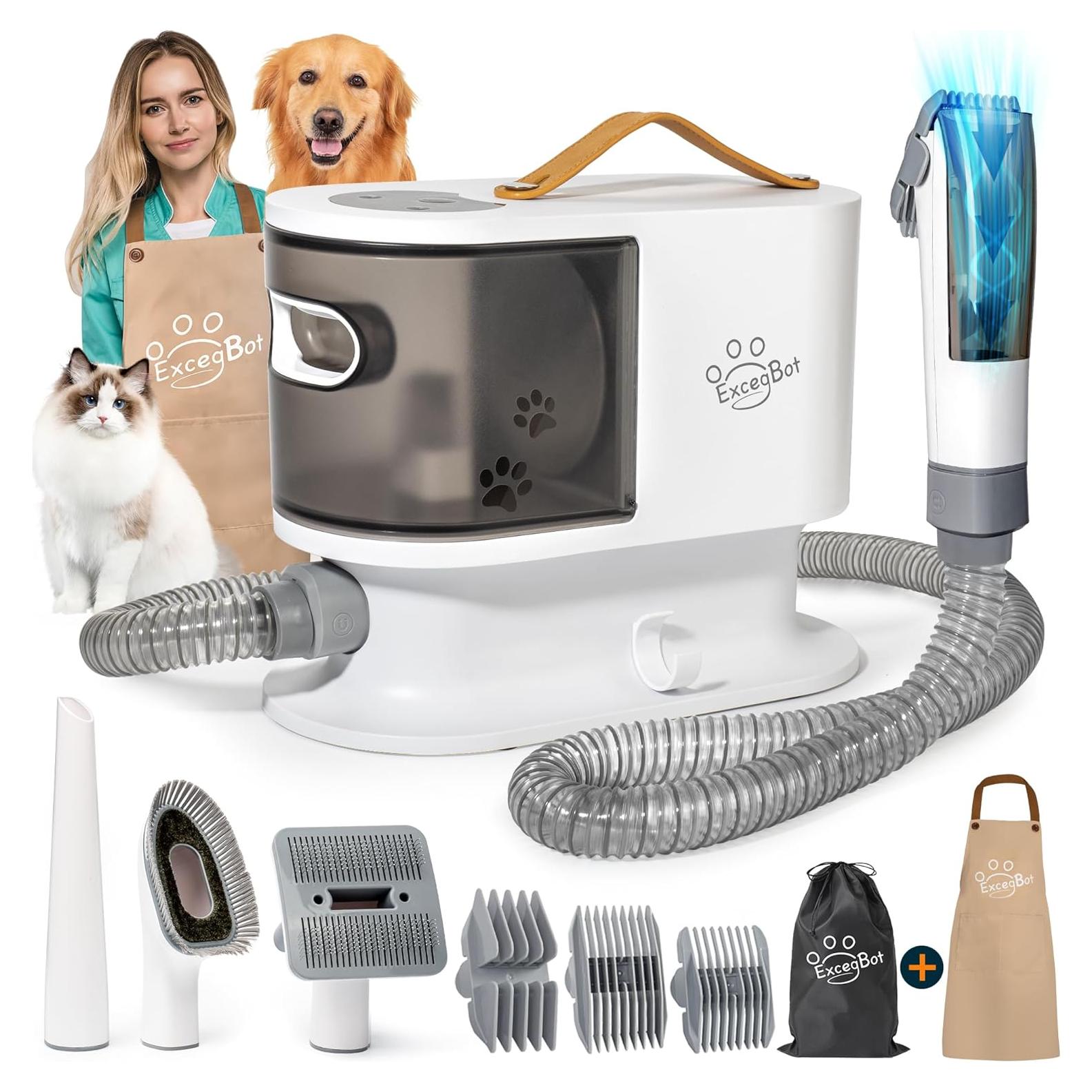 Aspiradora Acicalamiento Mascotas ExcegBot G20 12kPa 5 Herramientas
