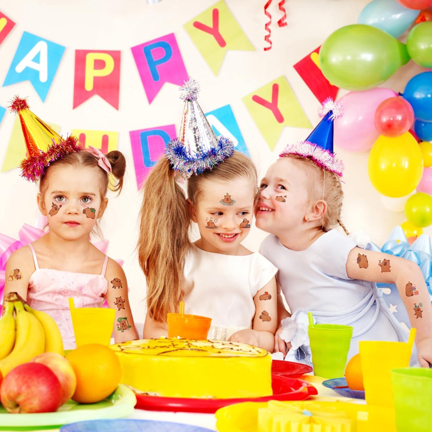 60 Tatuajes Temporales de Capibara JoyfulGlam para Niños