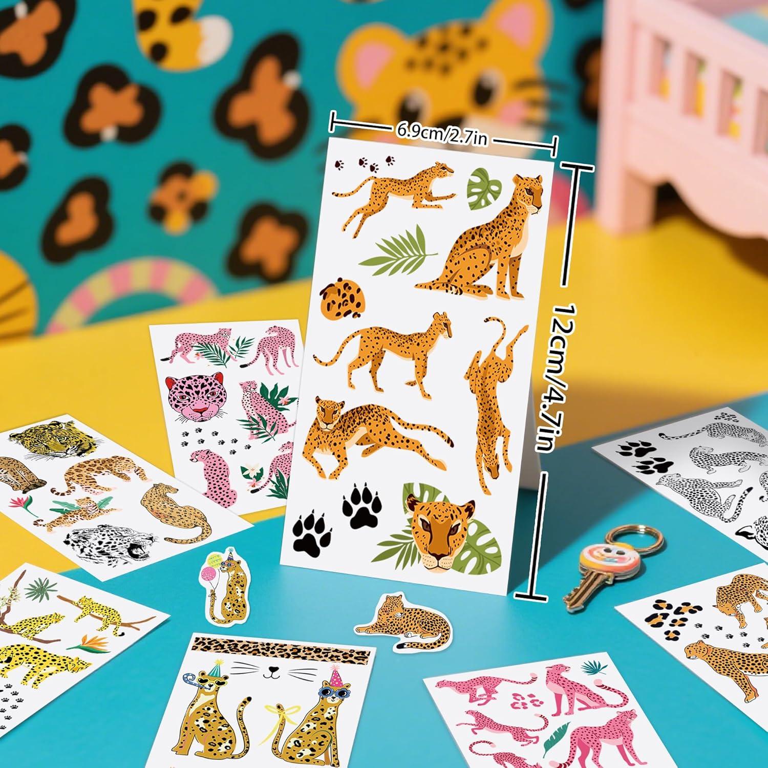 Decoraciones de Fiesta de Guepardo JoyfulGlam - 88 Tatuajes Temporales