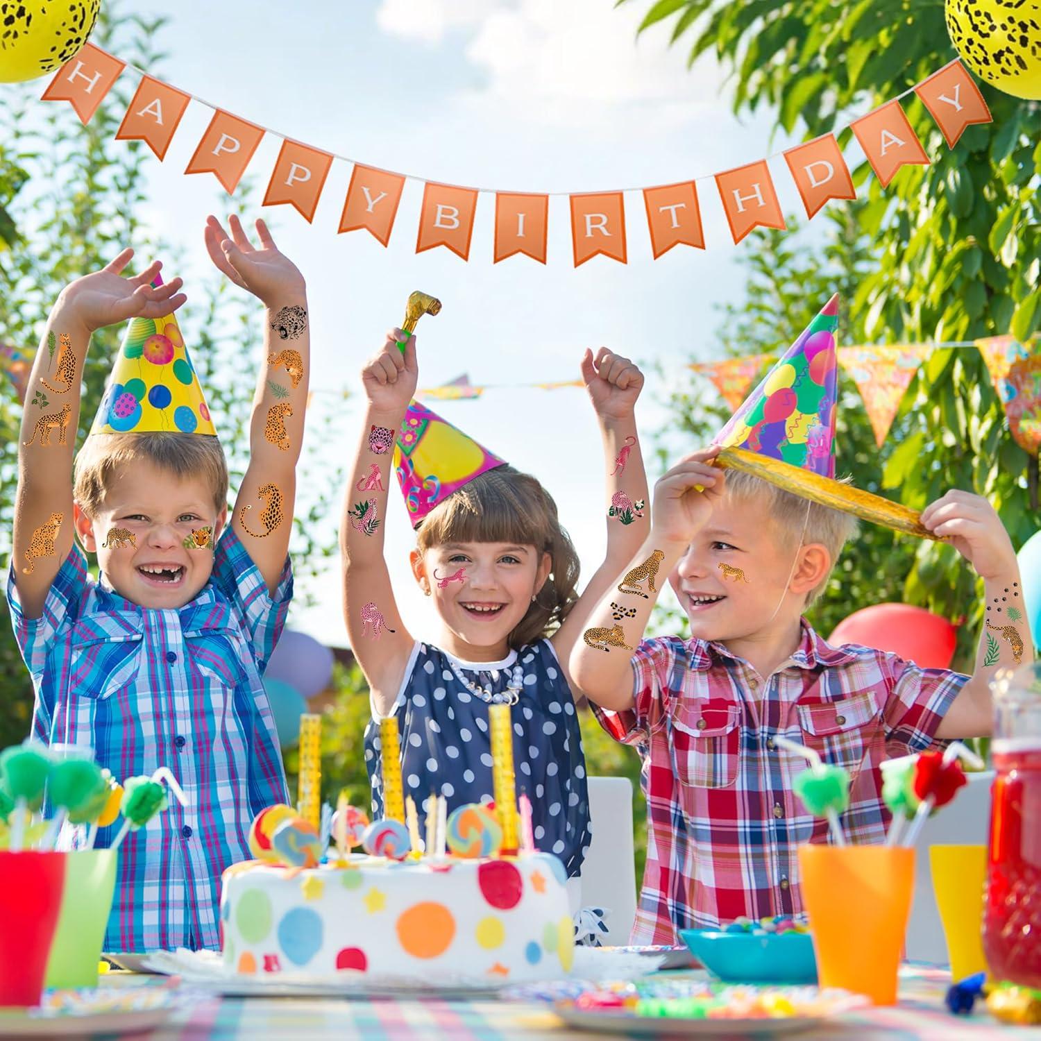 Decoraciones de Fiesta de Guepardo JoyfulGlam - 88 Tatuajes Temporales