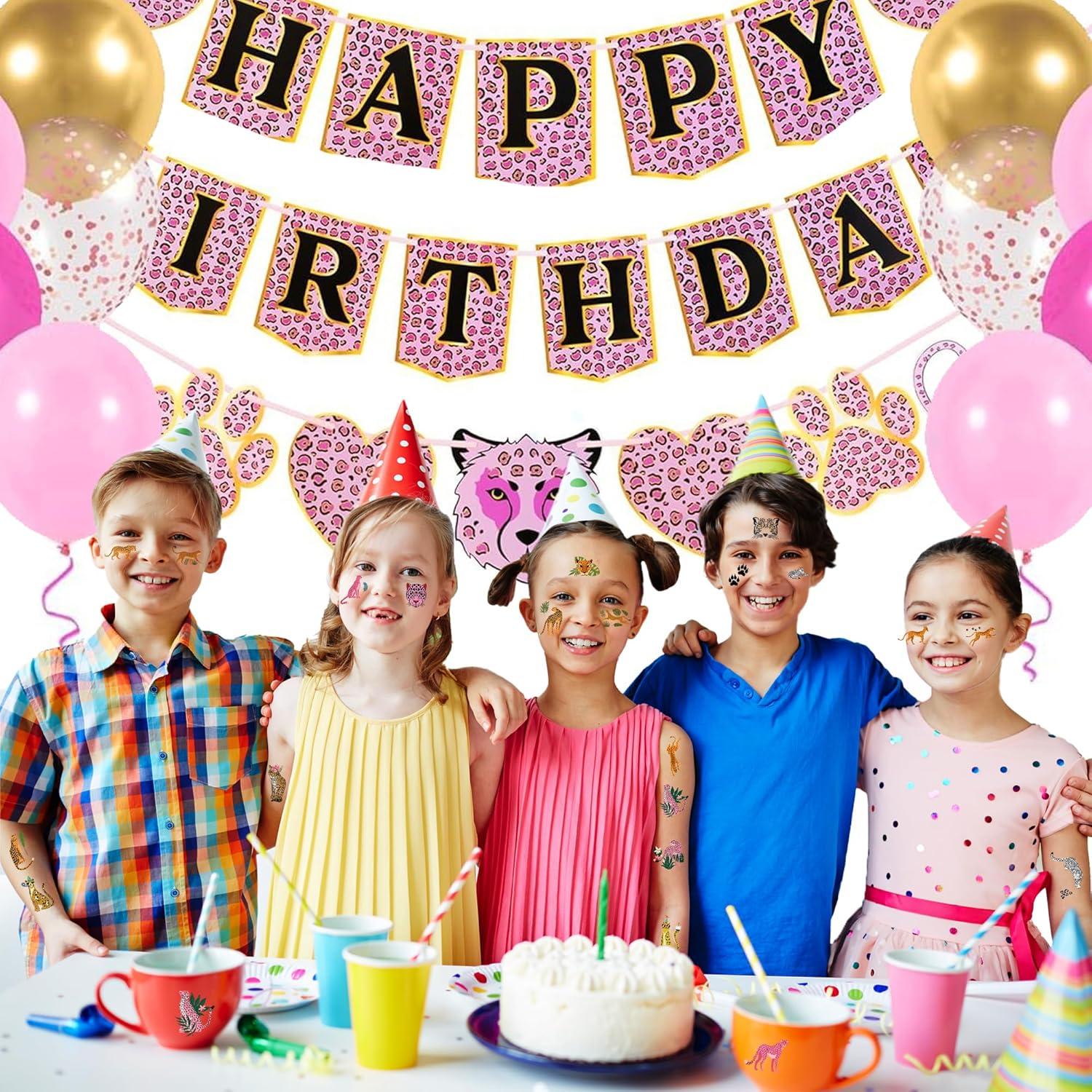 Decoraciones de Fiesta de Guepardo JoyfulGlam - 88 Tatuajes Temporales