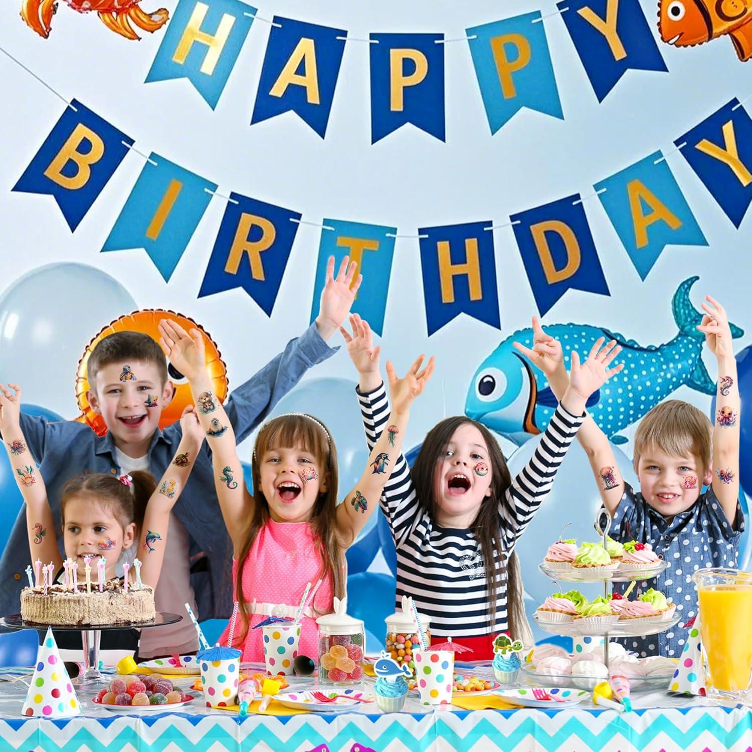 Tatuajes Temporales Acuarelados JoyfulGlam - Animales del Océano