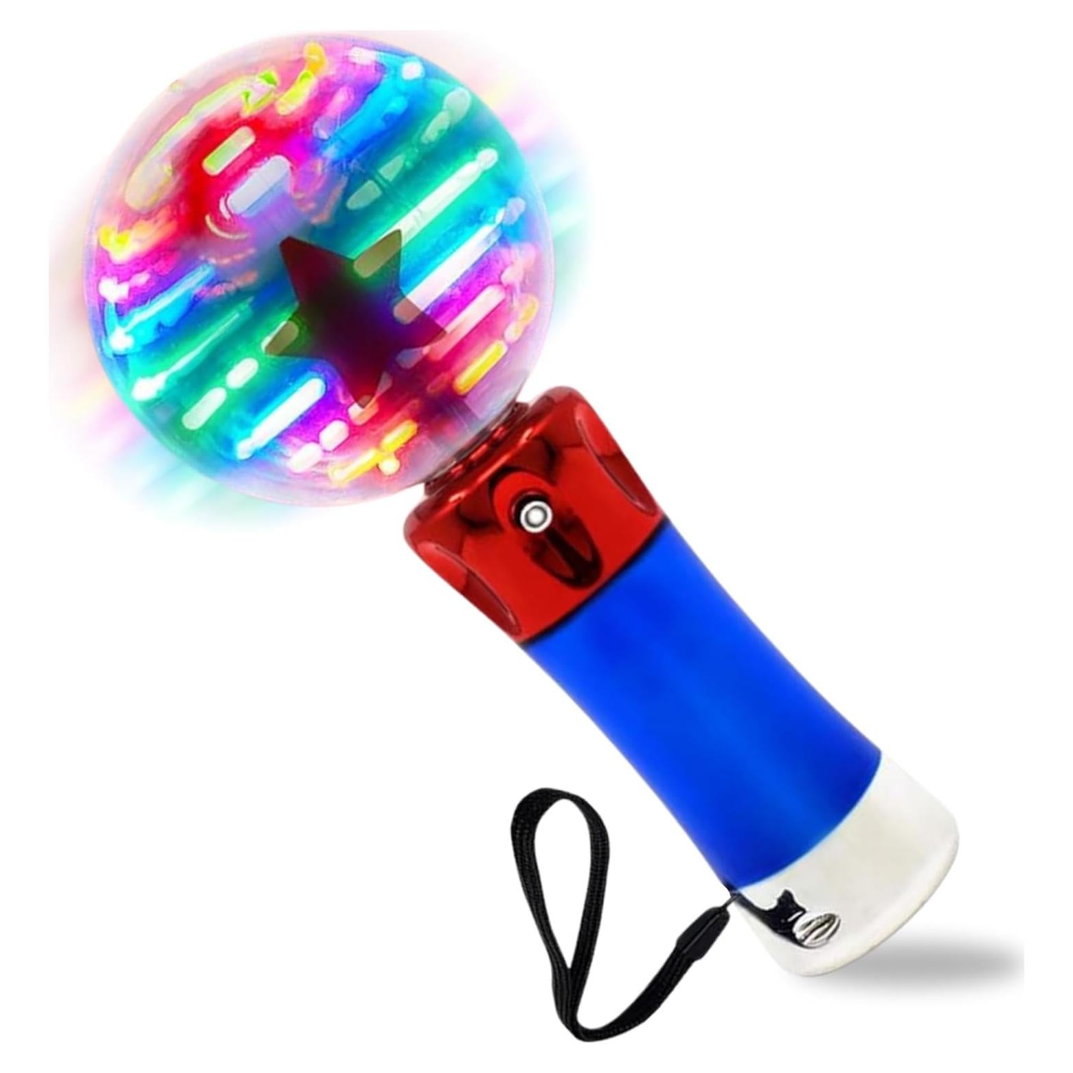 Playbees Light Up Spinning Wand – Magic LED Flashing Ball, Sensory Light Spinner Toy, Glow Wand Party Favor, Classroom Prizes, Fun Light-Up Gift for Kids