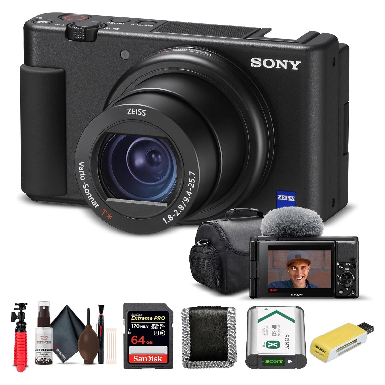 Cámara Digital Sony ZV-1 Negra + Tarjeta 64GB + Accesorios