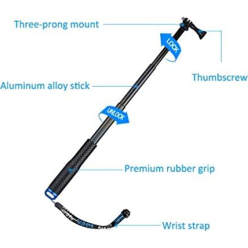 Palanca de Selfie Extensible Homeet 19" (48.3 cm) para Cámara de Acción