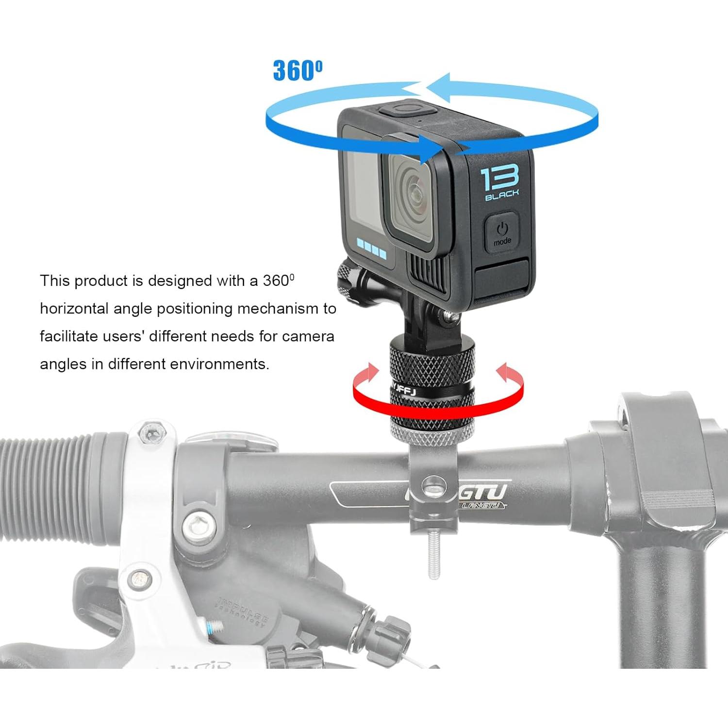 Soporte de Manillar de Aluminio para GoPro y DJI - Rotación 360°