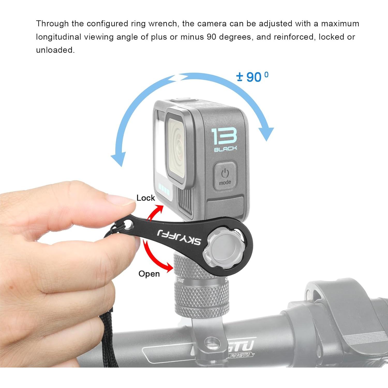 Soporte de Manillar de Aluminio para GoPro y DJI - Rotación 360°