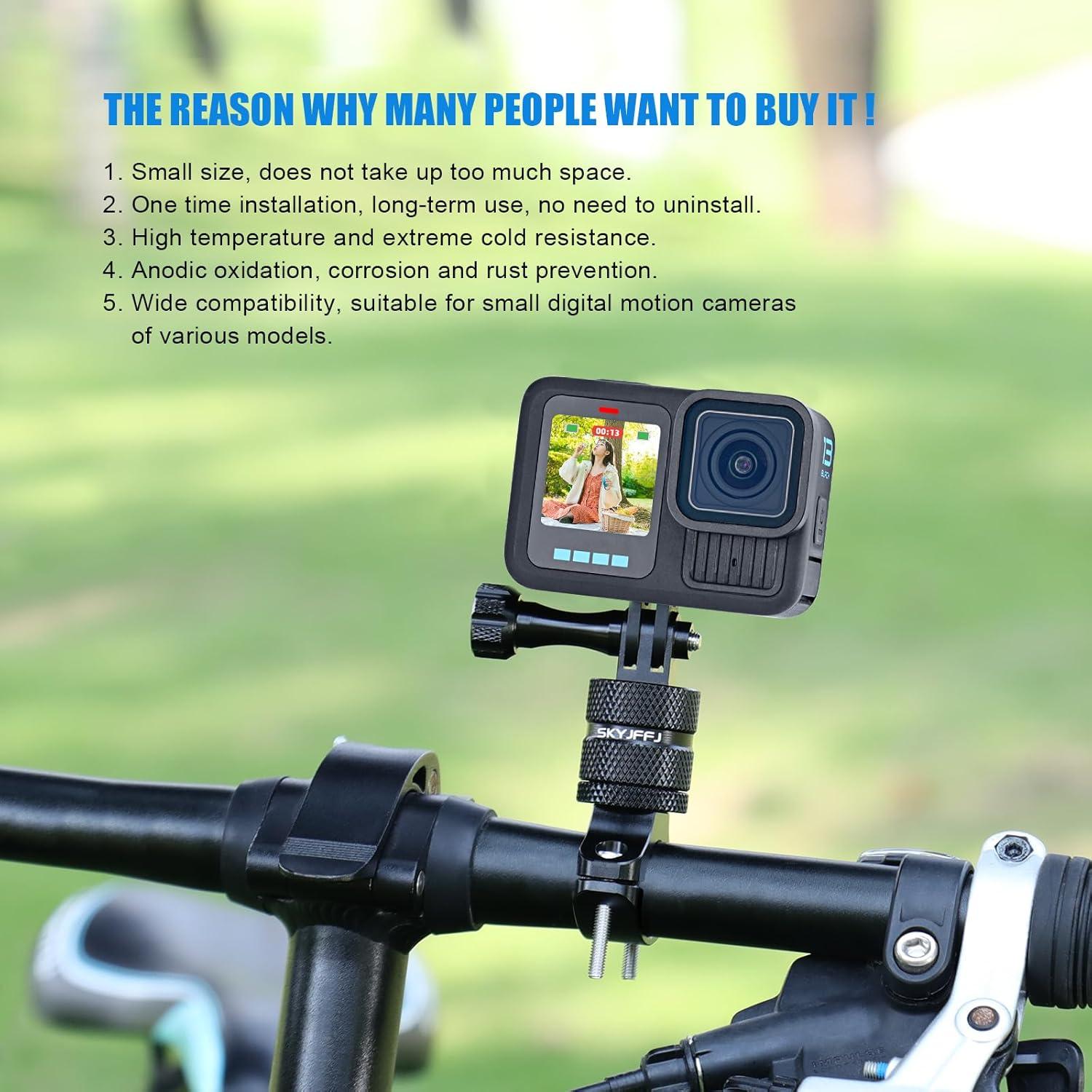 Soporte de Manillar de Aluminio para GoPro y DJI - Rotación 360°