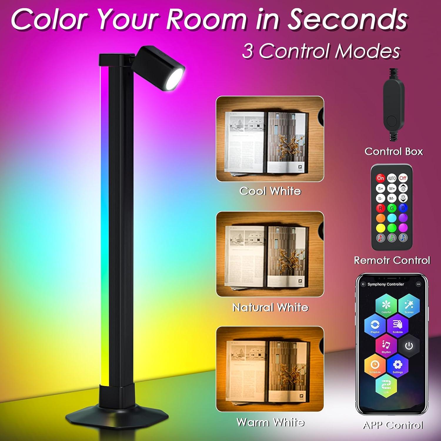 Barra de Luz LED Inteligente Rainbow Chasing 22 LEDs RGB