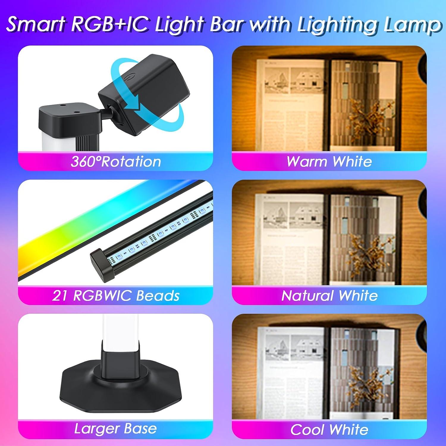 Barra de Luz LED Inteligente Rainbow Chasing 22 LEDs RGB