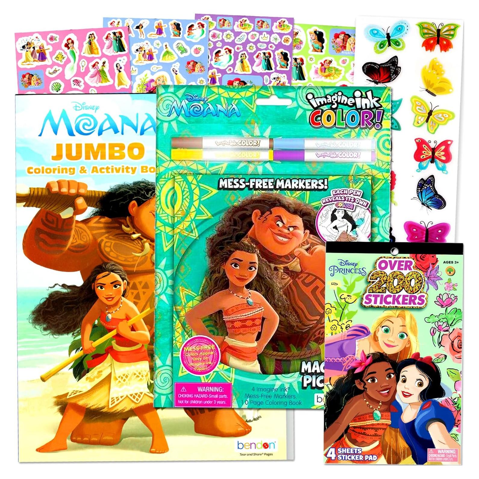 Set de Libros de Colorear Disney Moana con Stickers