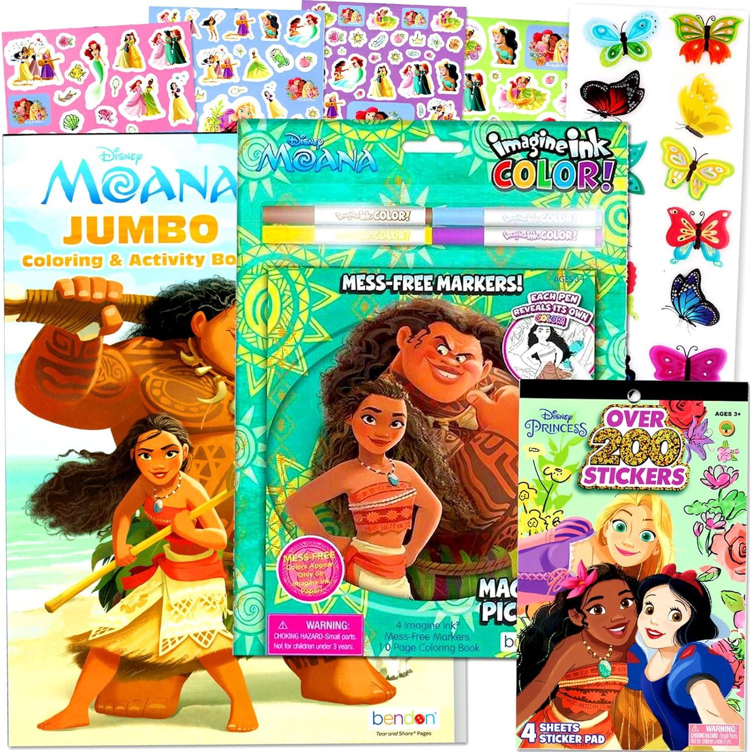 Set de Libros de Colorear Disney Moana con Stickers