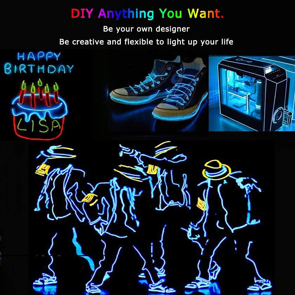 Tira de Luz Neon JIGUOOR 3m Azul Flexible para Decoración