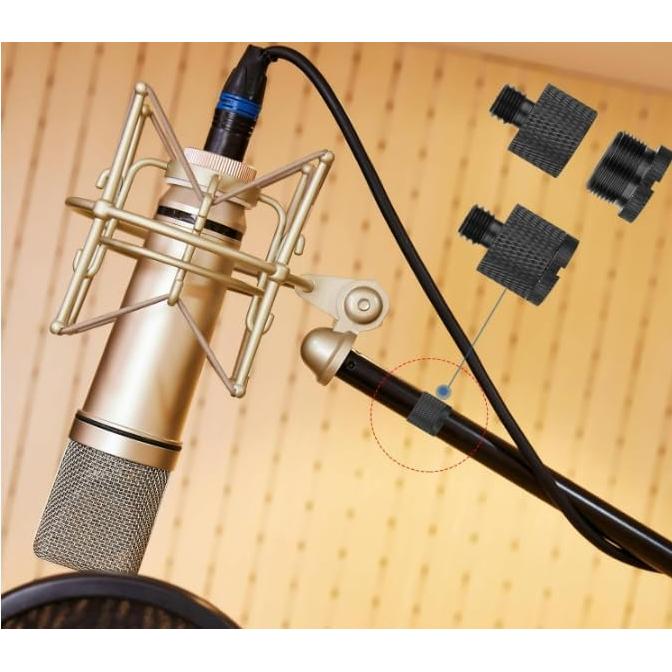 8Pcs Slivery Mic Thread Adapter Kit 5/8 to 3/8 Screw Adapters 1/4 to 5/8 Stand Adapter Aluminum Alloy 8 pcs slivery