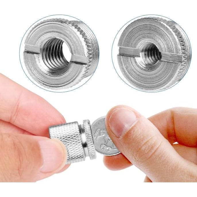 8Pcs Slivery Mic Thread Adapter Kit 5/8 to 3/8 Screw Adapters 1/4 to 5/8 Stand Adapter Aluminum Alloy 8 pcs slivery