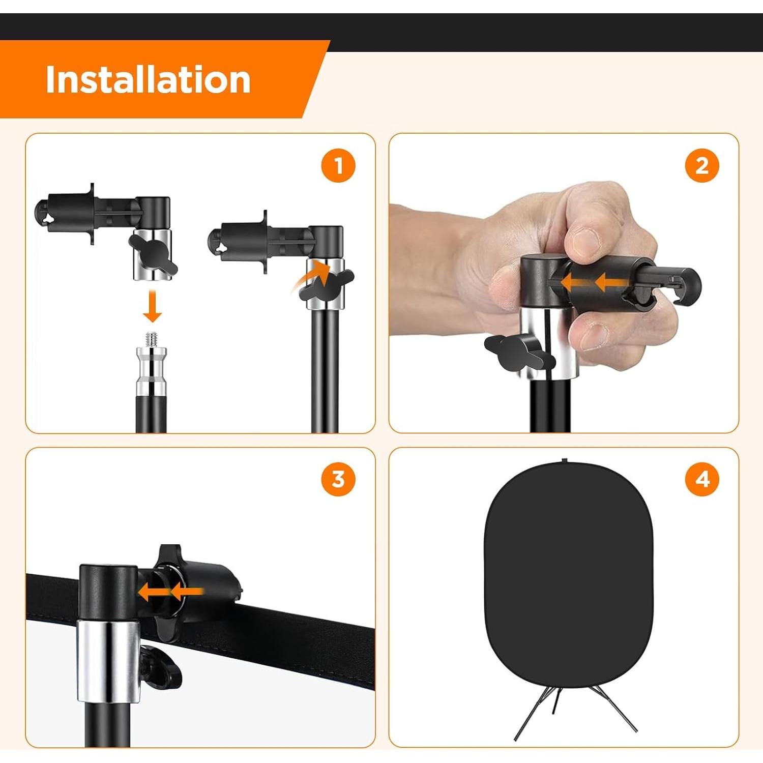 Fondo Plegable 2 en 1 Hahawalker 150x200cm Negro y Blanco