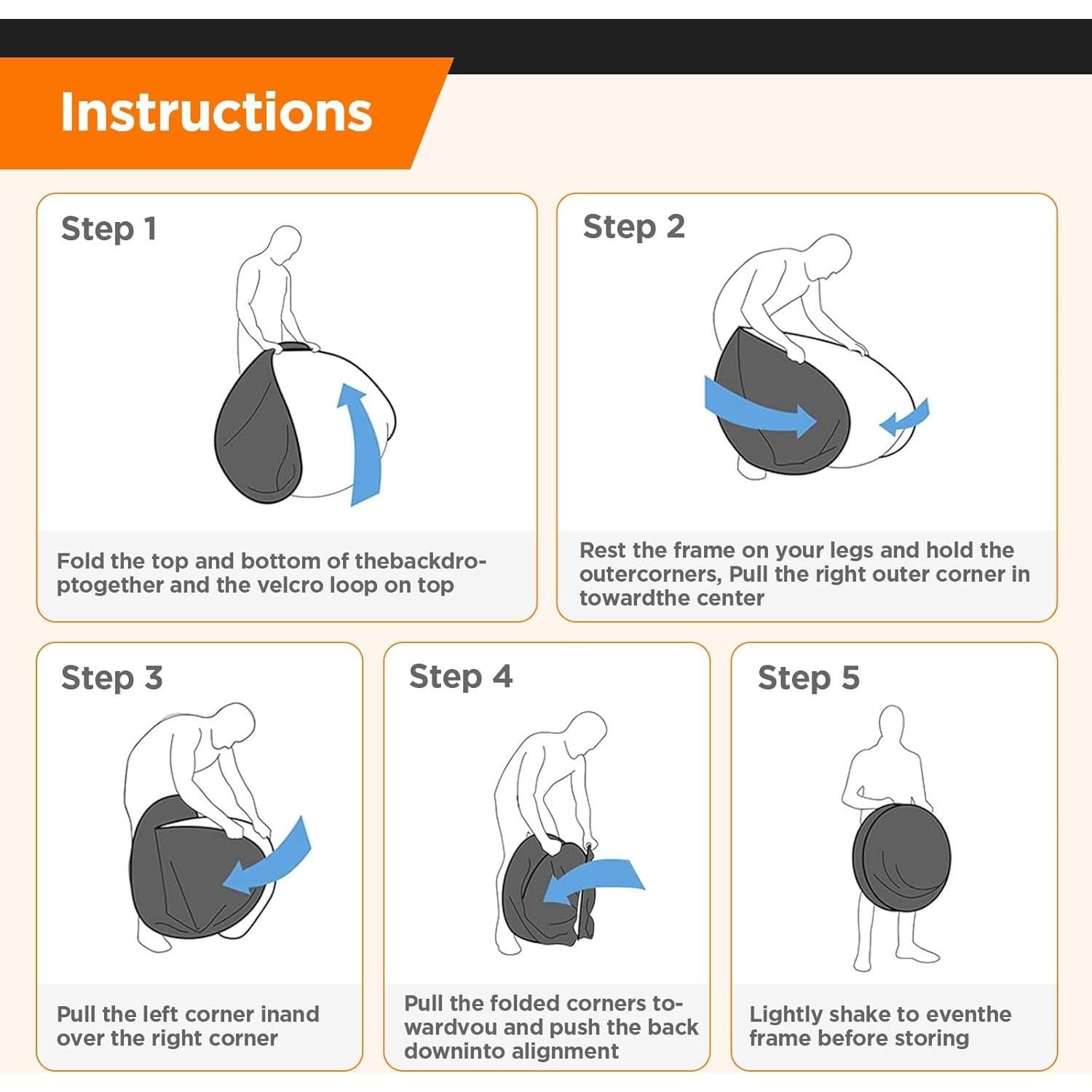 Fondo Plegable 2 en 1 Hahawalker 150x200cm Negro y Blanco