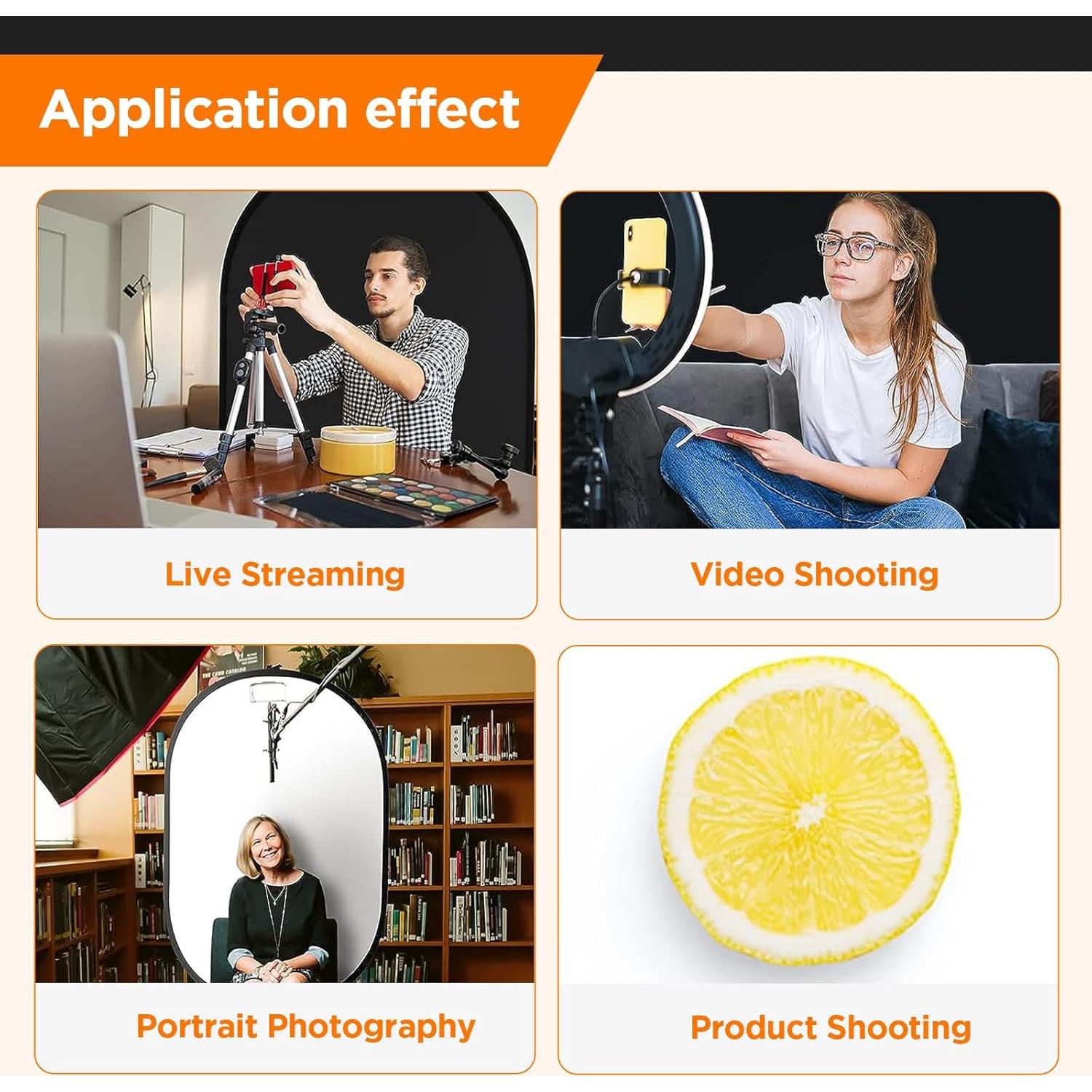 Fondo Plegable 2 en 1 Hahawalker 150x200cm Negro y Blanco