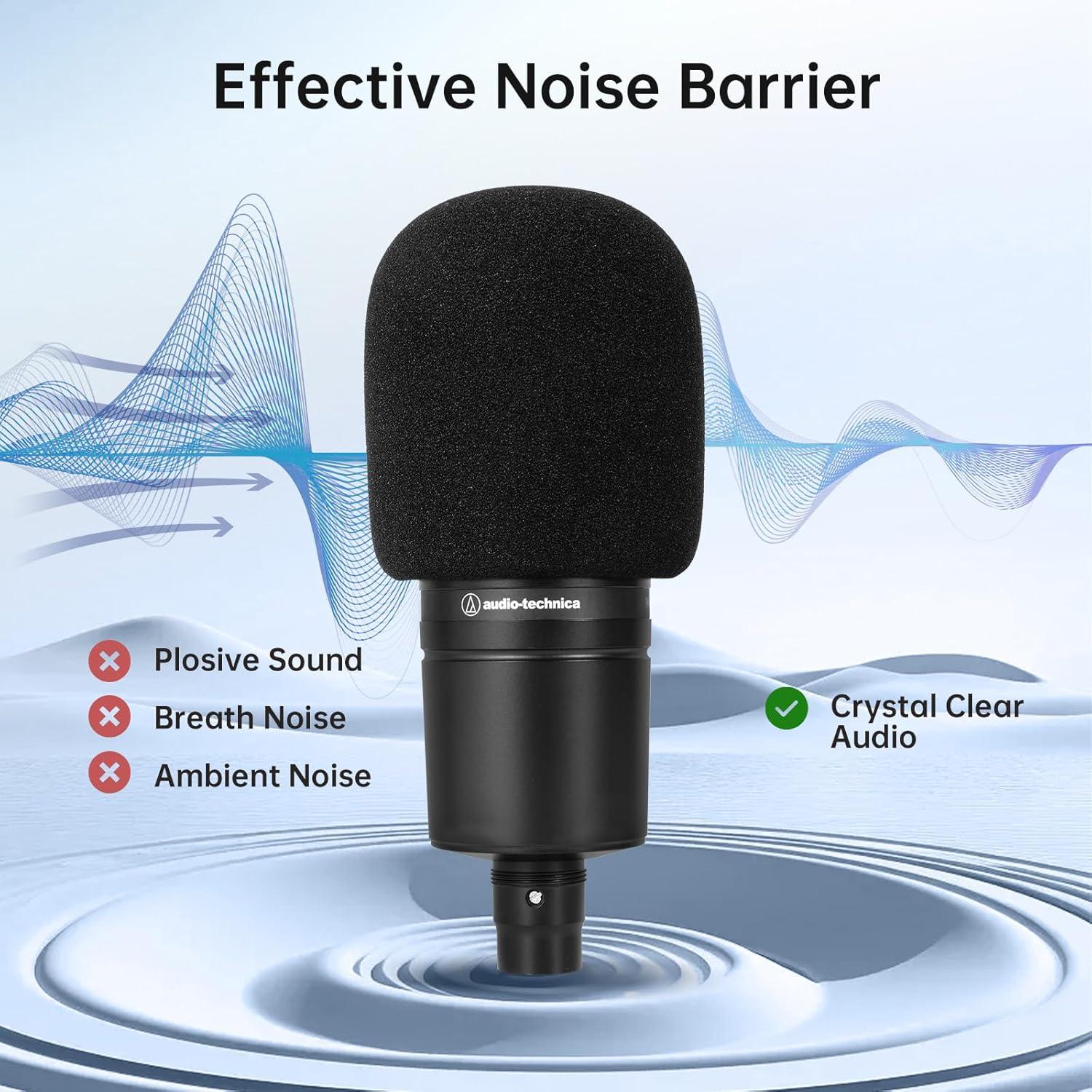 Filtro Pop Espuma Negra PhantAccy para Micrófonos AT-2020 AT-2035 AT-2040