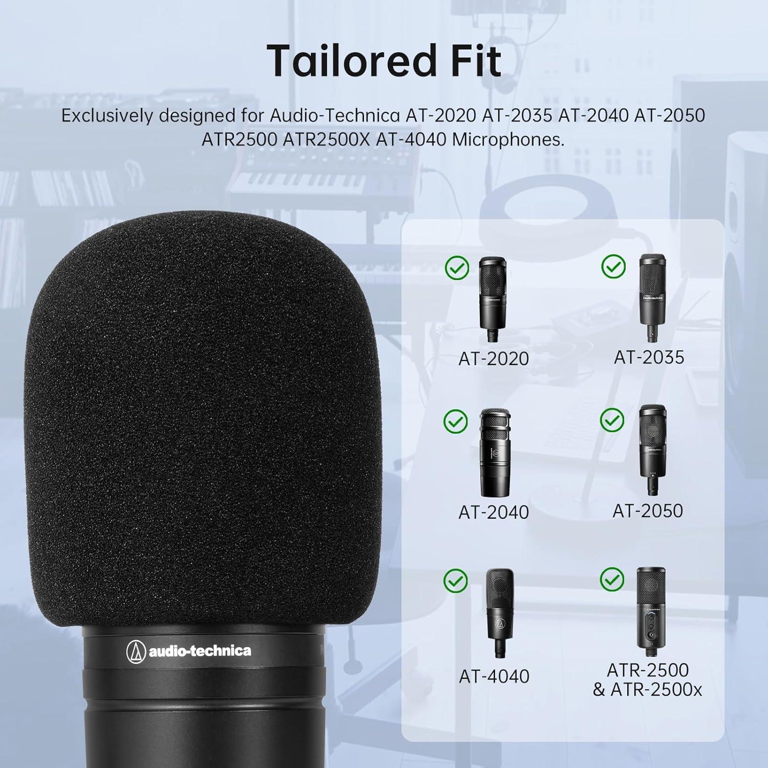 Filtro Pop Espuma Negra PhantAccy para Micrófonos AT-2020 AT-2035 AT-2040