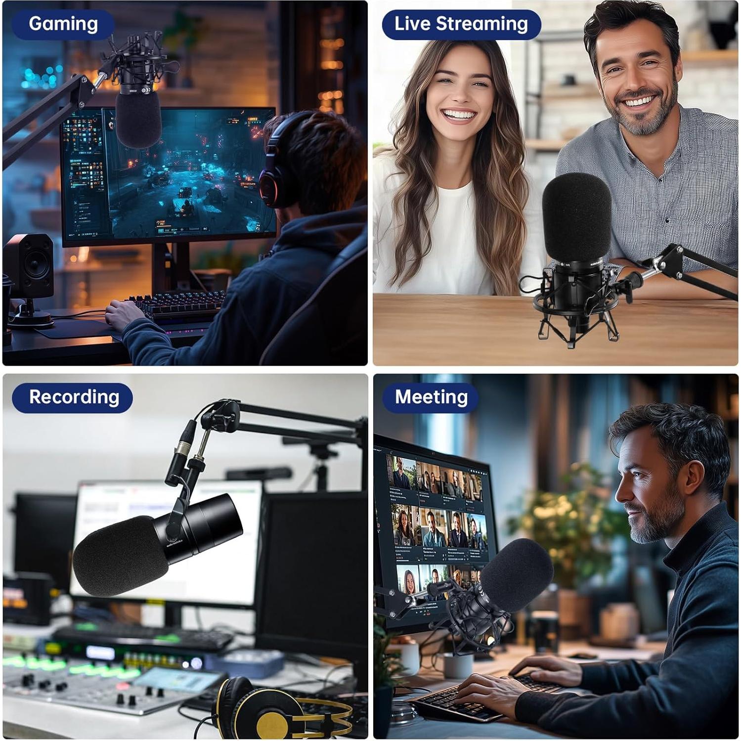 Filtro Pop Espuma Negra PhantAccy para Micrófonos AT-2020 AT-2035 AT-2040