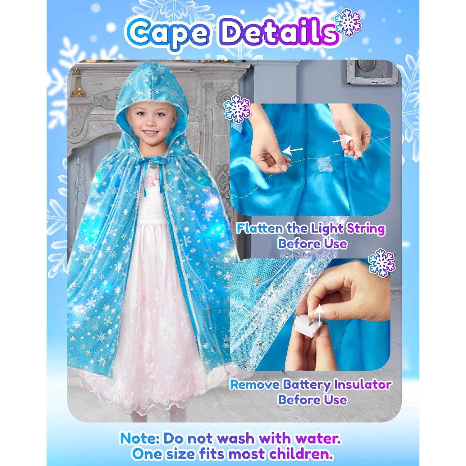 Conjunto de Disfraz de Princesa con Capa Iluminada y Accesorios