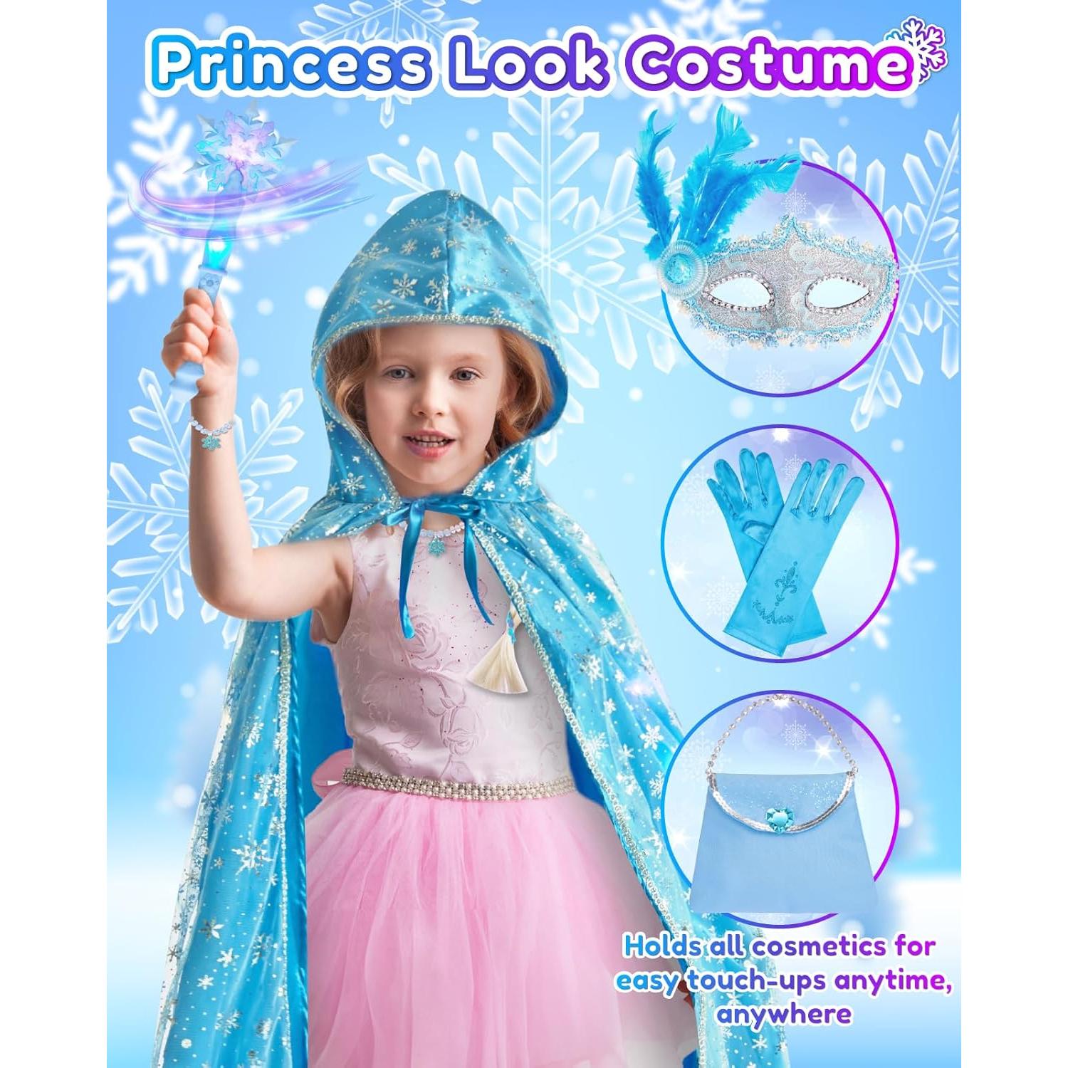 Conjunto de Disfraz de Princesa con Capa Iluminada y Accesorios