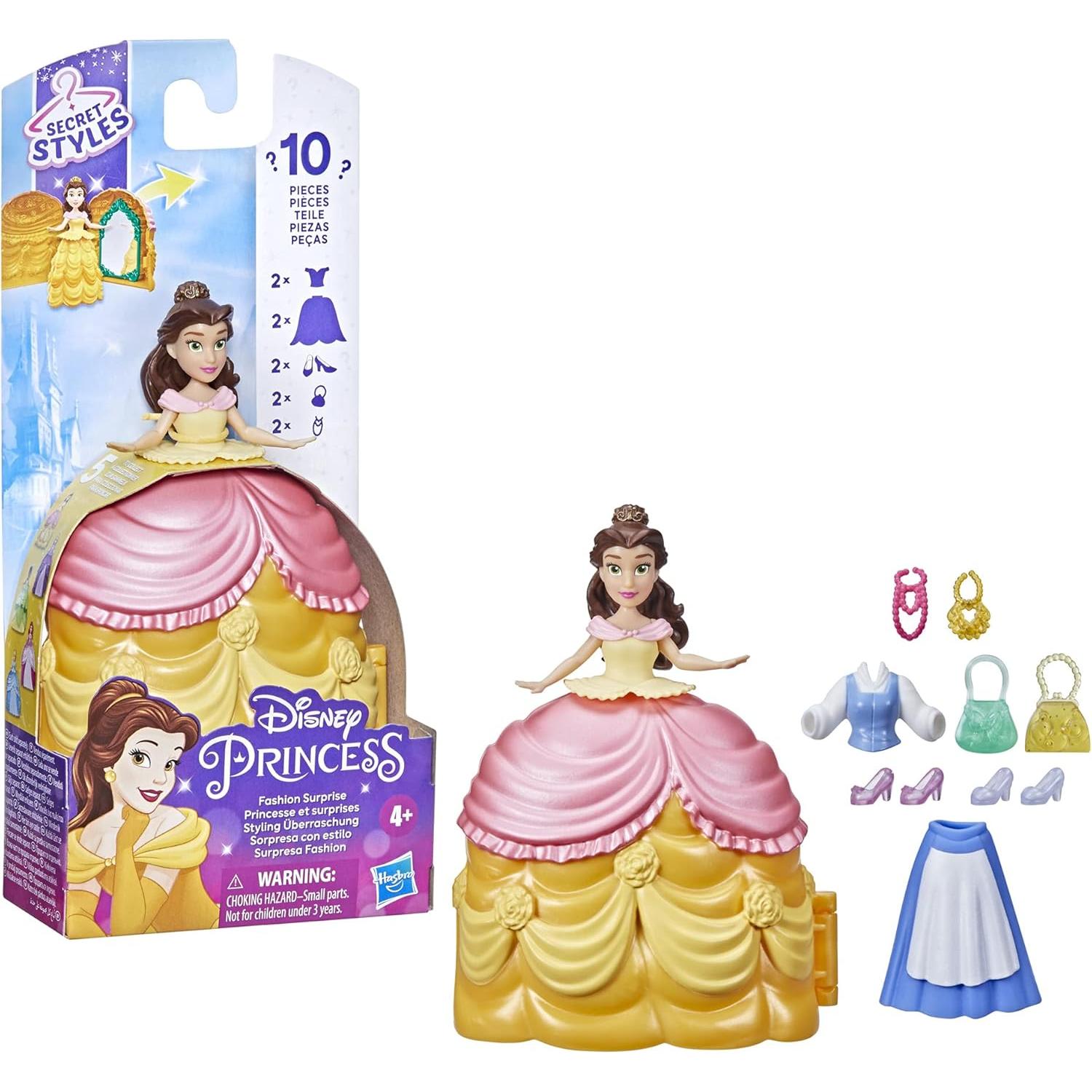Muñeca Belle Sorpresas de Moda Disney con Ropa y Accesorios