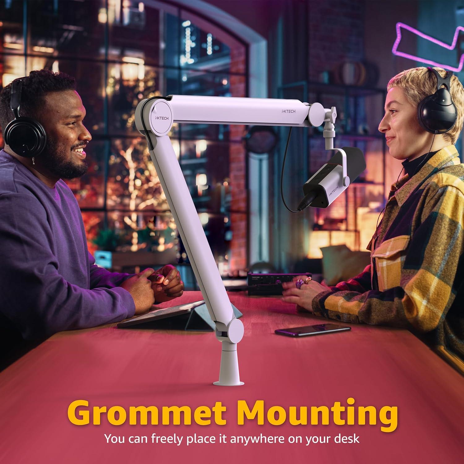 Brazo de Micrófono IXTECH Valiant White Ajustable 360°