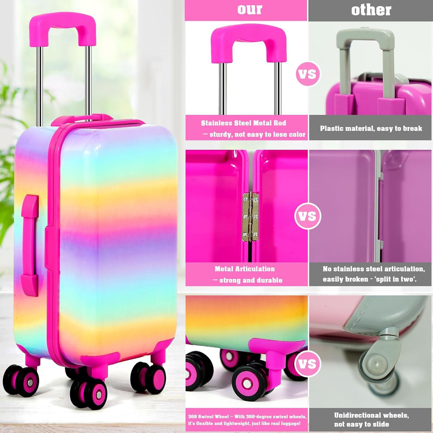 Maleta de Viaje para Muñecas 18" WONDOLL con Ropa y Accesorios