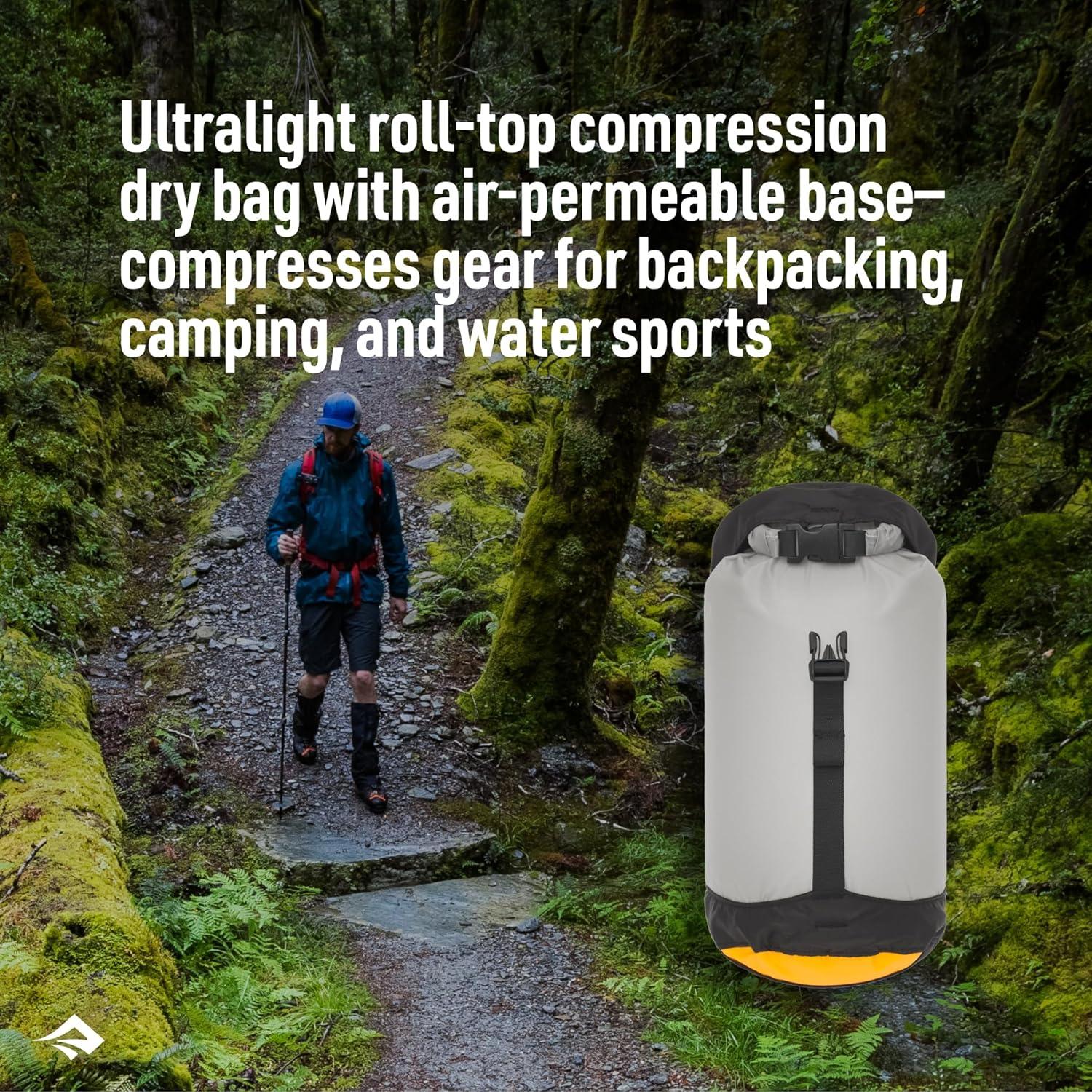 Sea to Summit eVac Ultra-Lightweight Compression Dry Bag, Waterproof Dry Storage, 3 Liter, Atoll Blue