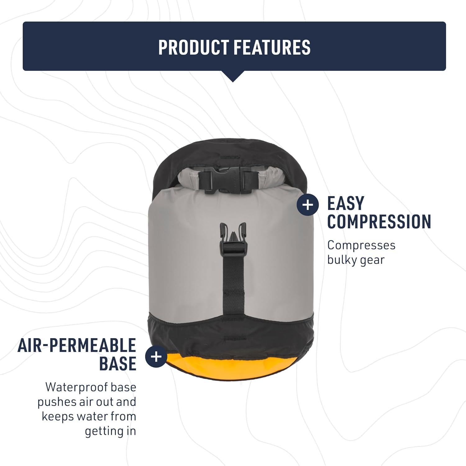 Sea to Summit eVac Ultra-Lightweight Compression Dry Bag, Waterproof Dry Storage, 3 Liter, Atoll Blue