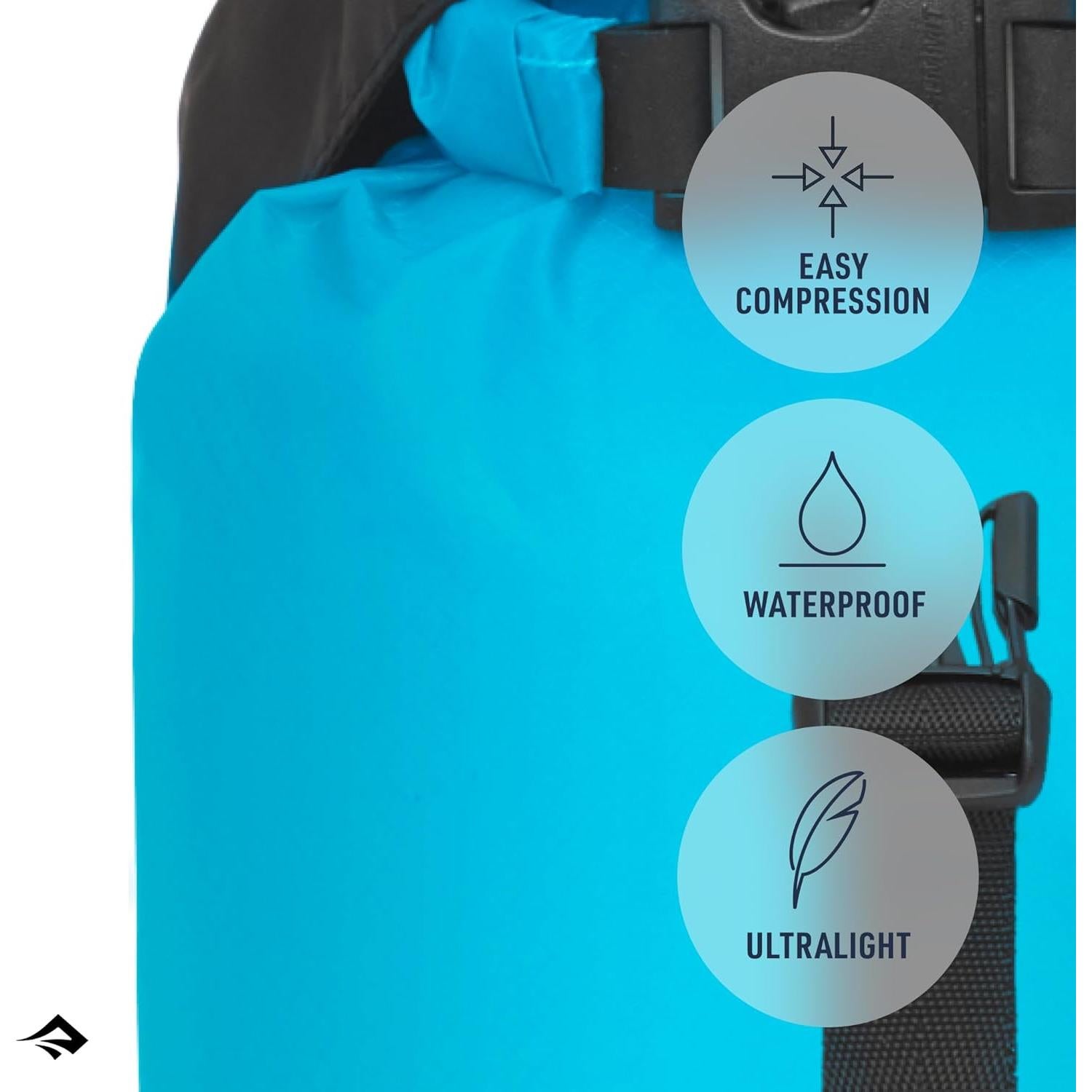 Sea to Summit eVac Ultra-Lightweight Compression Dry Bag, Waterproof Dry Storage, 3 Liter, Atoll Blue