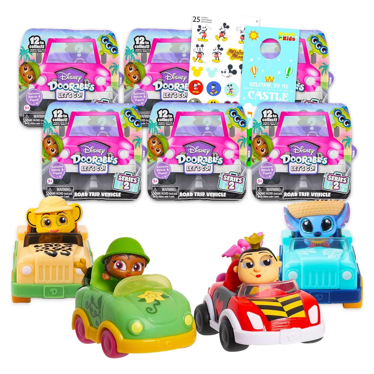 Vehículos Disney Doorables Wheelies Paquete de 6 Mini Figuras