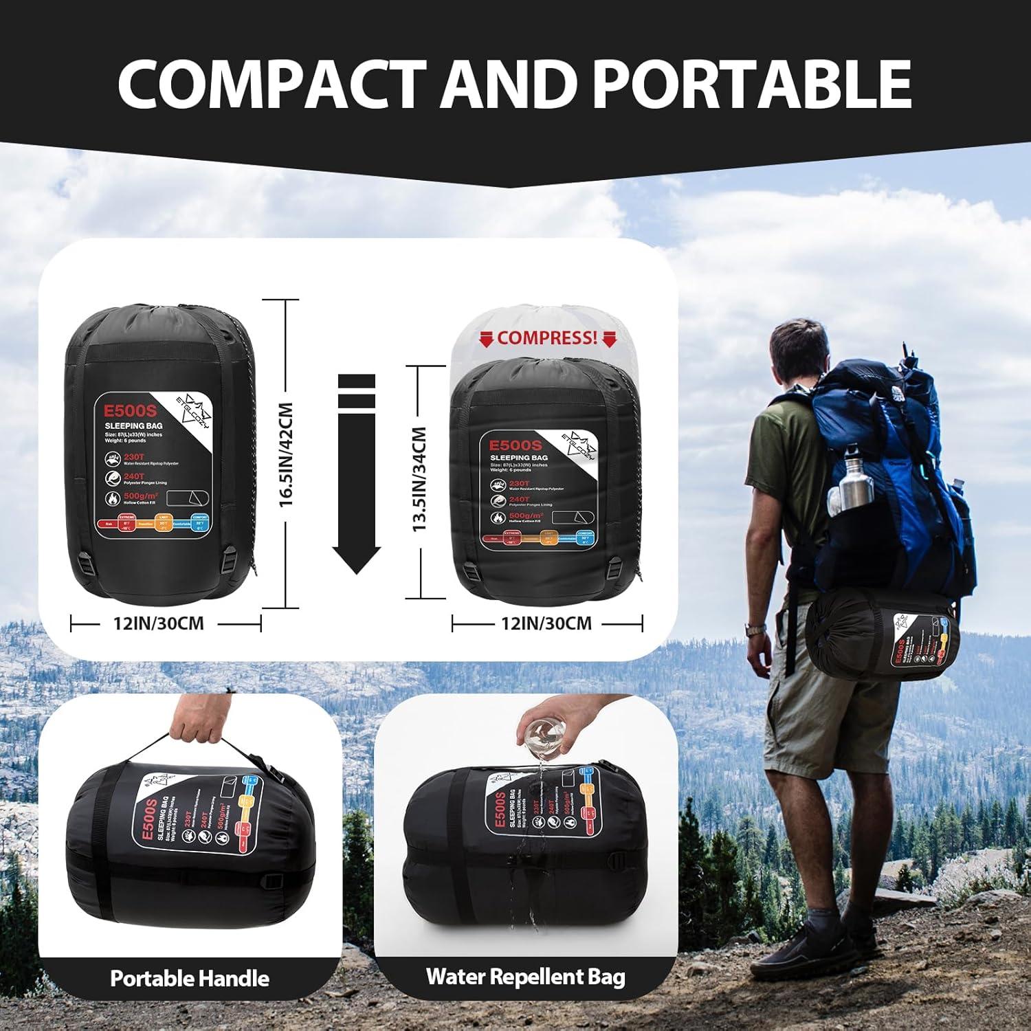 Saco de Dormir ETGLCOZY Unisex 2.7kg 87x33cm Camping