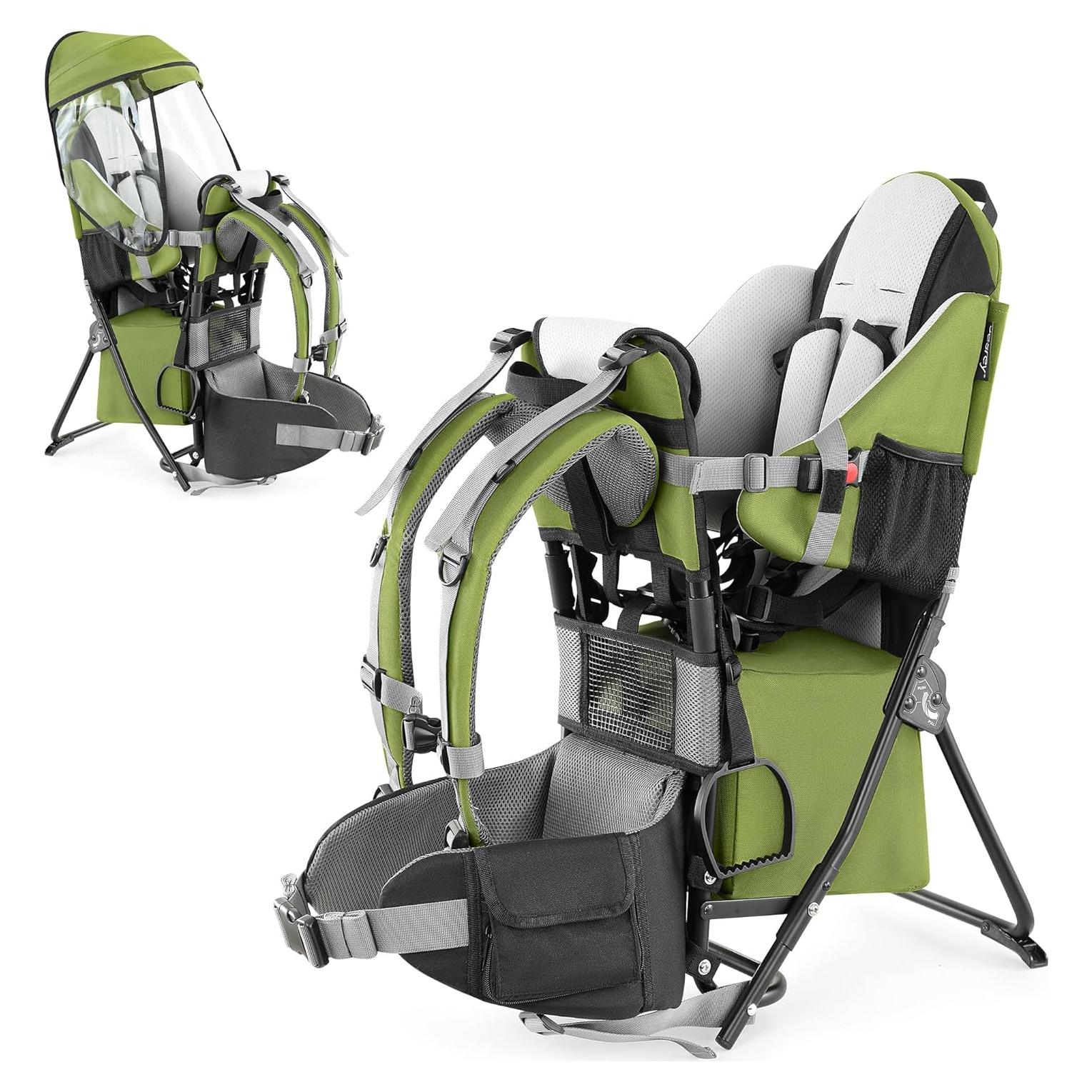 Mochila Portabebés Besrey Verde Militar para Senderismo con Asiento