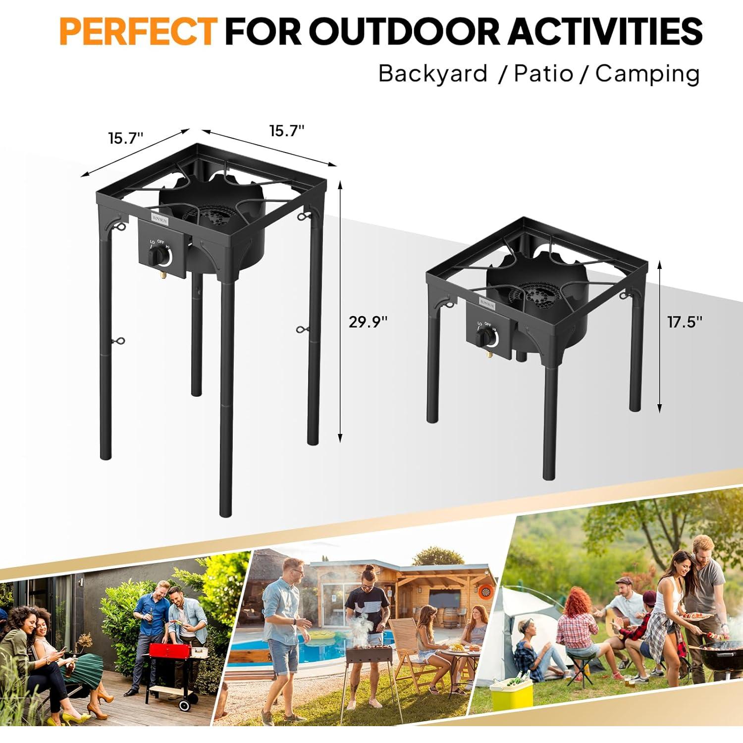 Estufa de Gas Portátil ROVSUN 100,000 BTU Propano Camping