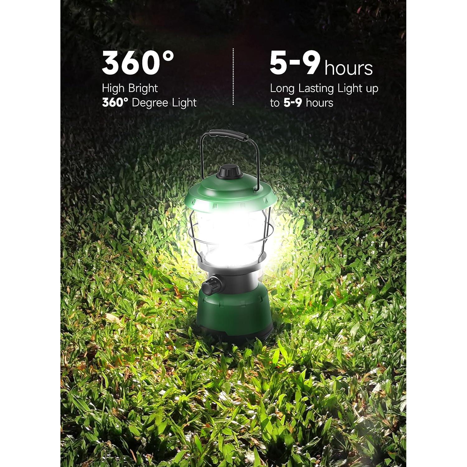 Linterna de Camping LED Drfx 2500LM Recargable Verde Bosque
