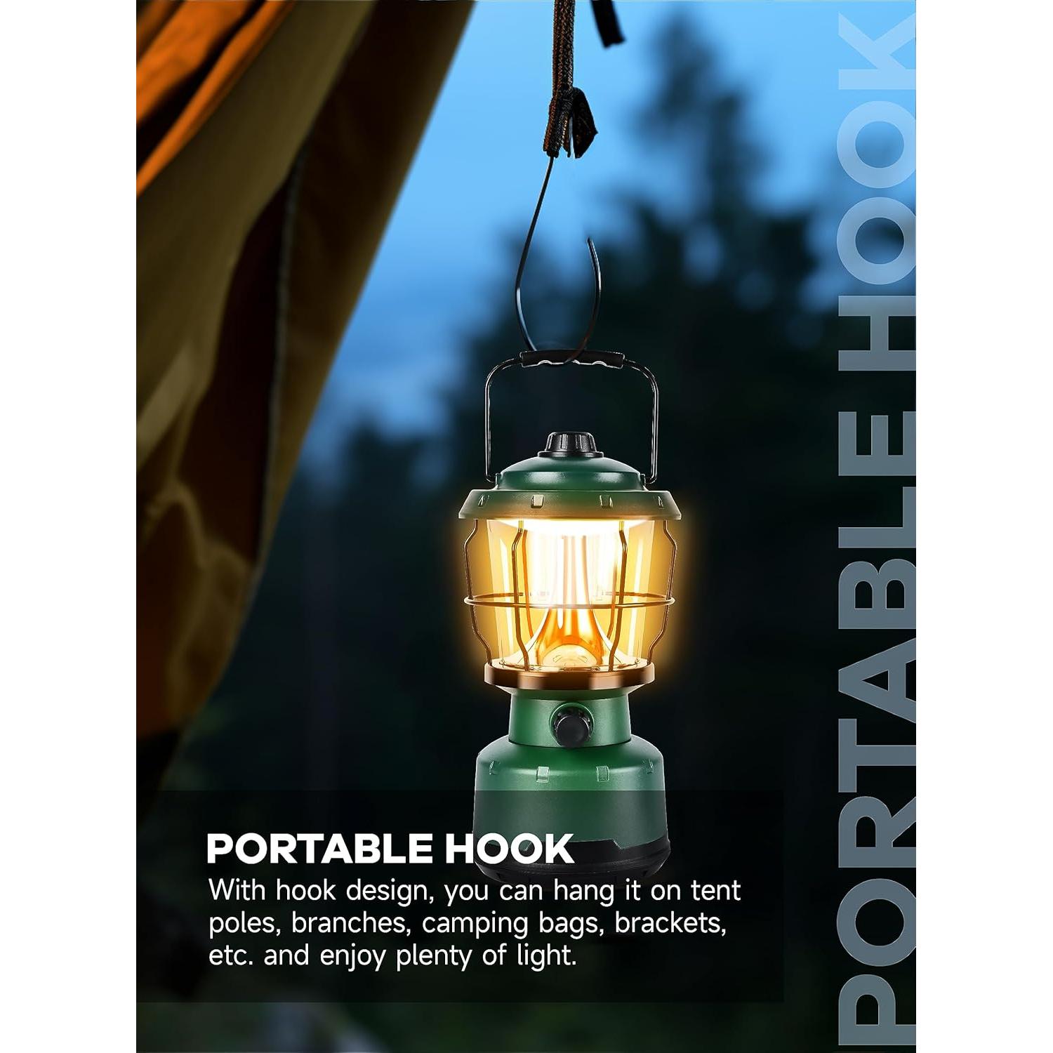 Linterna de Camping LED Drfx 2500LM Recargable Verde Bosque