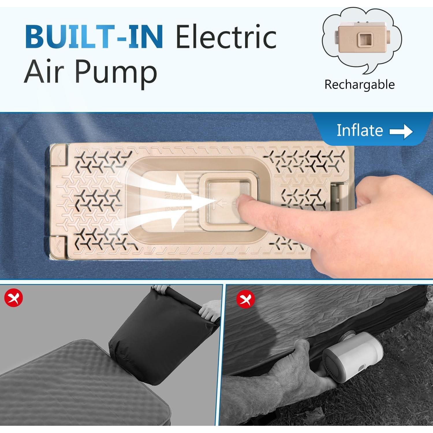 Colchoneta Autoinflable AKUDY 10.16 cm Espuma Viscoelástica Azul