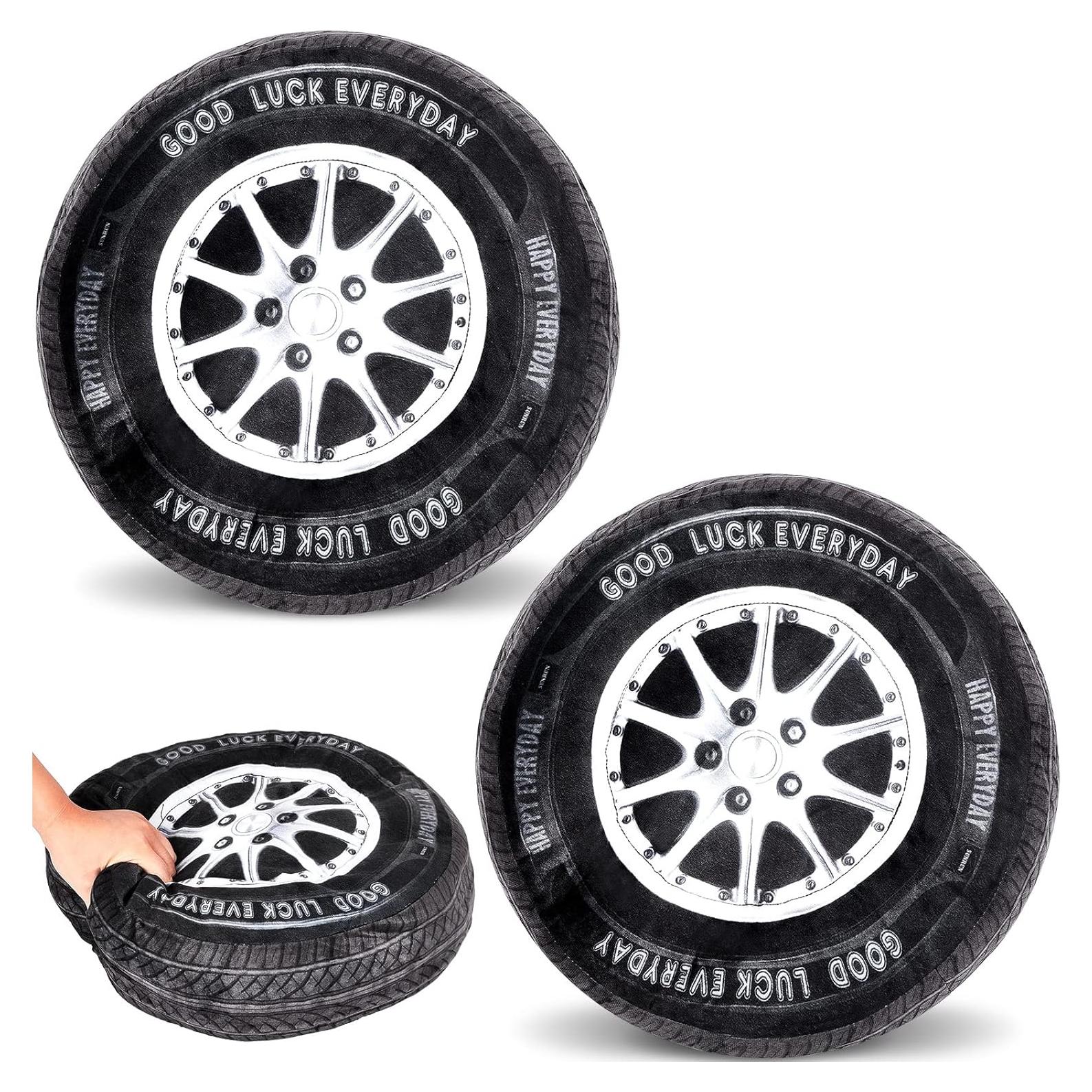 Almohadas de Peluche Rueda 3D Meooeck 40 cm - 2 Pcs