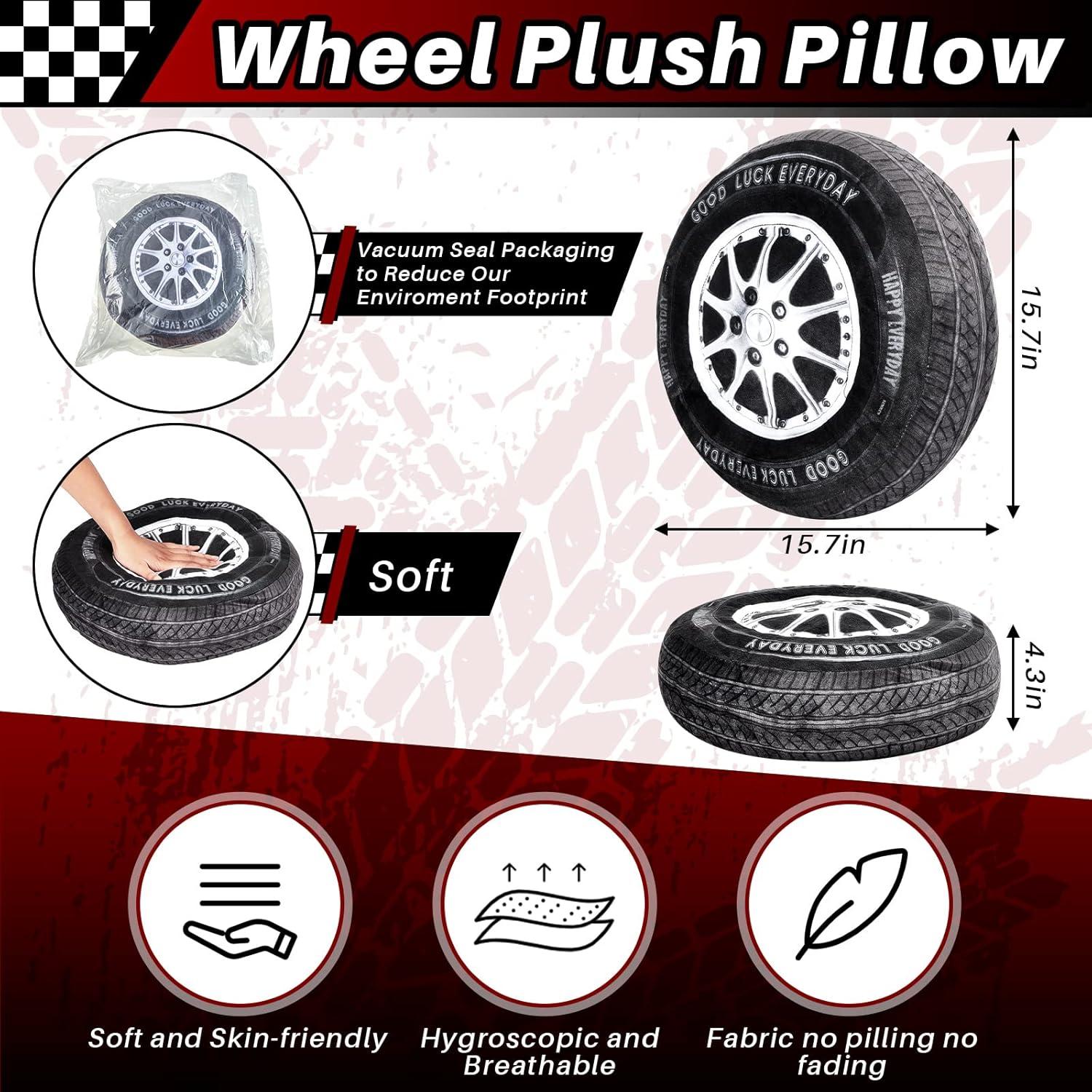 Almohadas de Peluche Rueda 3D Meooeck 40 cm - 2 Pcs