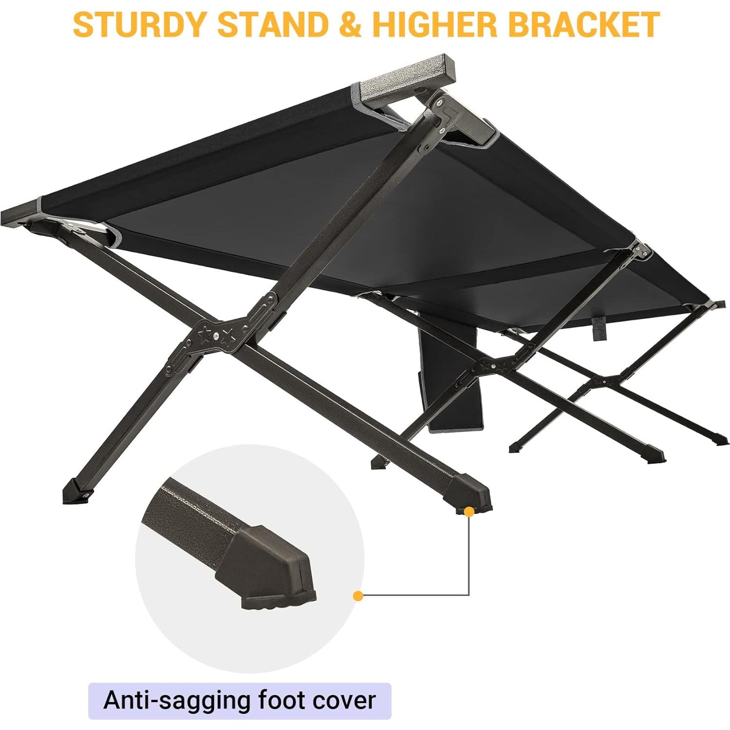 Cama de Camping Plegable KingCamp 205x76 cm Resistente Negro