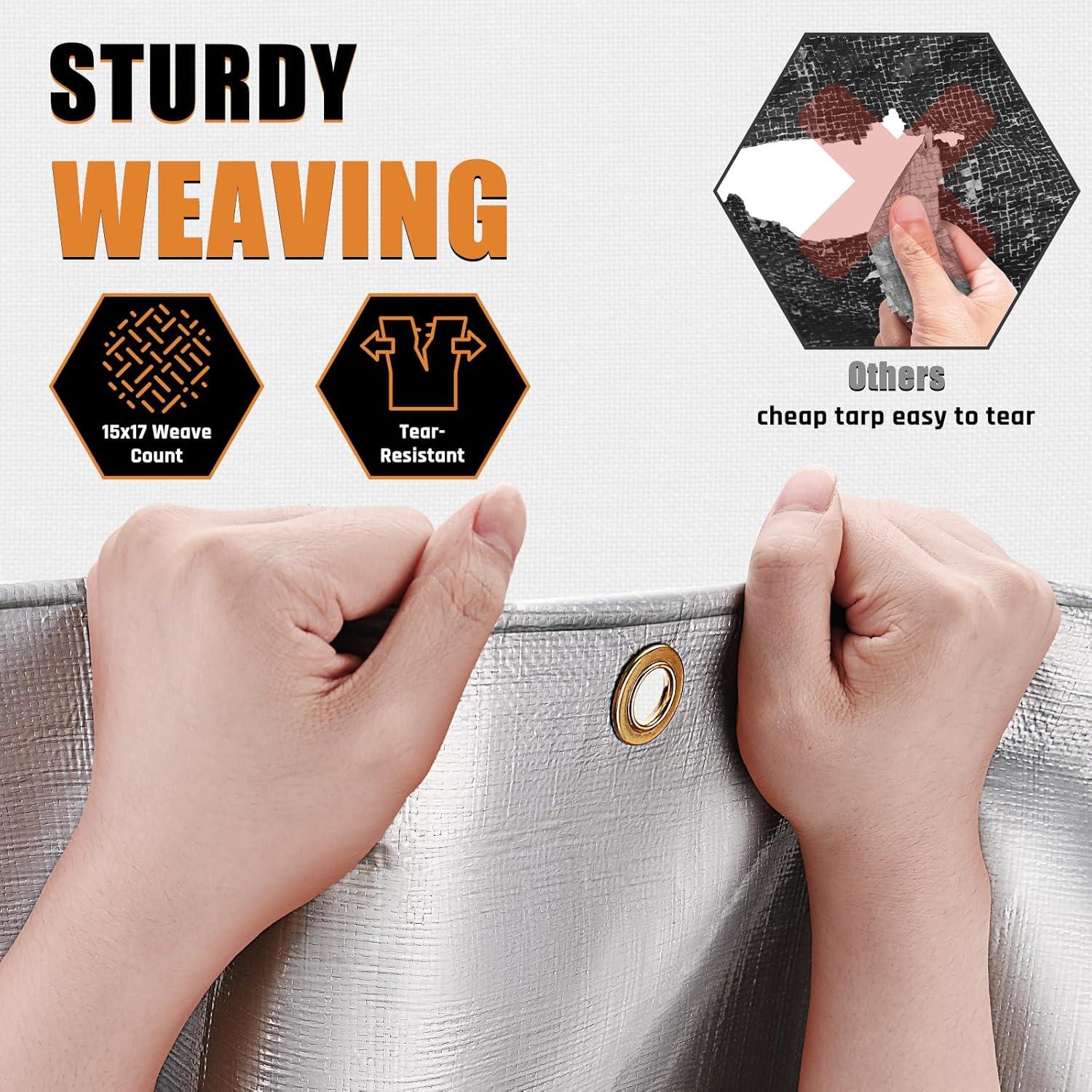 Lona Impermeable Yumatum 10x10ft 16 Mil Reforzada UV