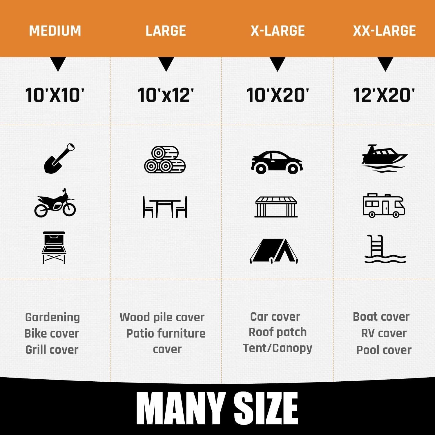 Lona Impermeable Yumatum 10x10ft 16 Mil Reforzada UV